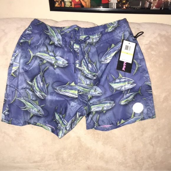 Psycho Tuna M or XL Atlantic Blue Psycho Tunas swim trunks New - Picture 9 of 14